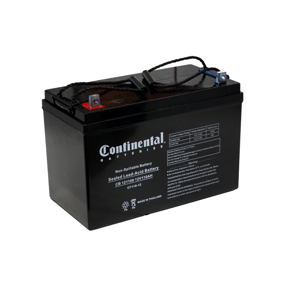Continental CB121100 SLA Battery Group 30H 12v Battery
